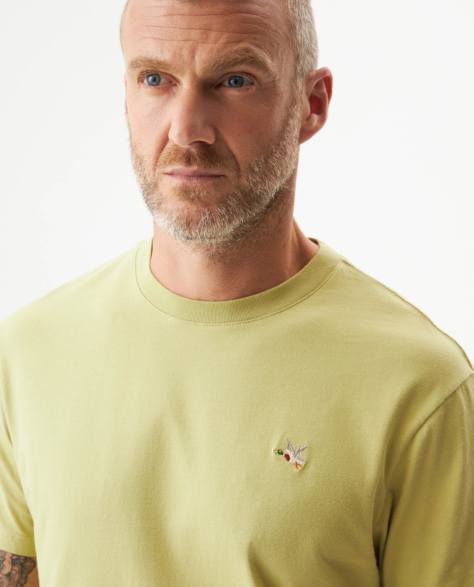 Men's Slim Fit Crew Neck T-shirt in Cotton Stretch Blend, Navigate - 4