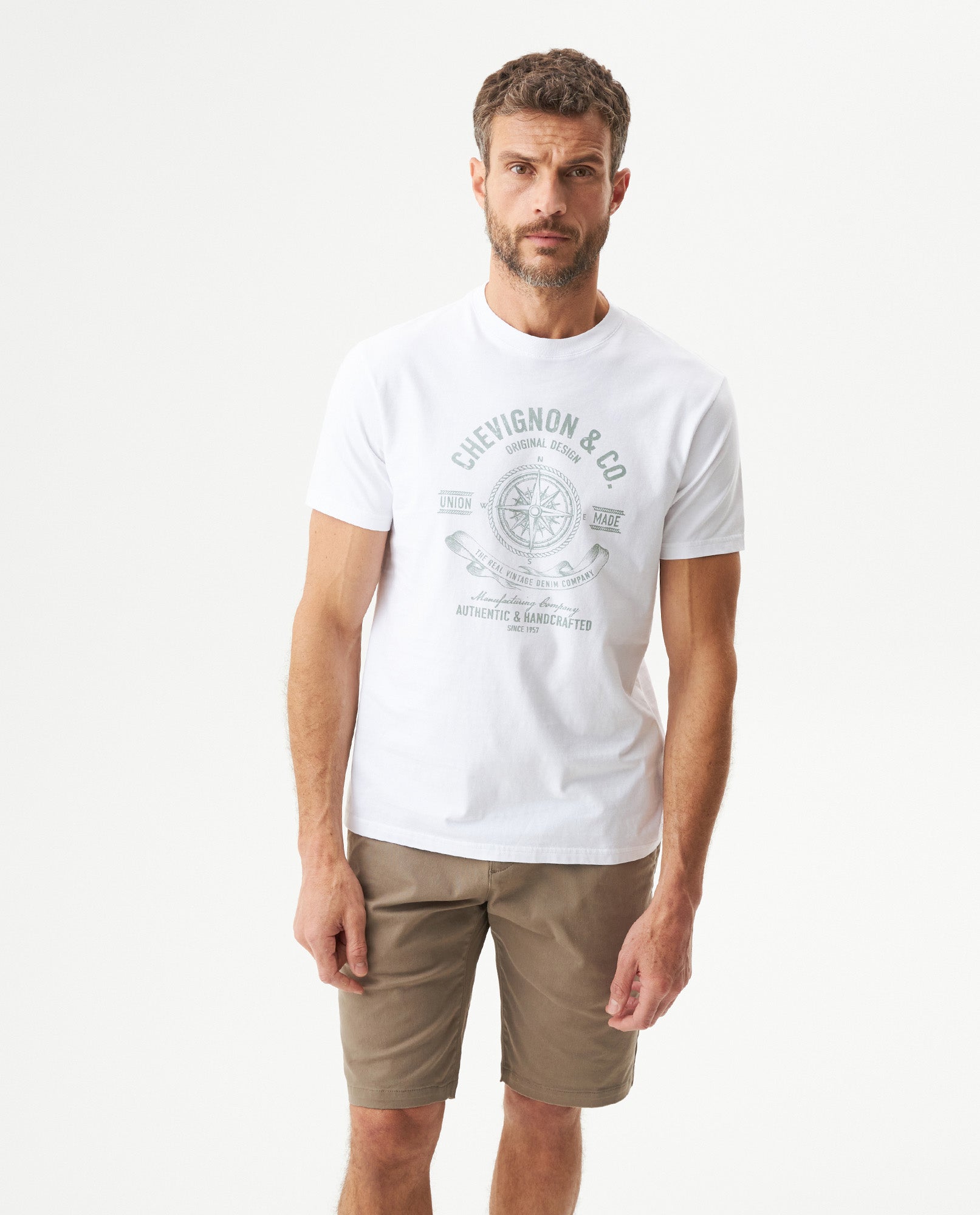 Men's Graphic Slim Fit T-shirt in Cotton, Harbor - 2