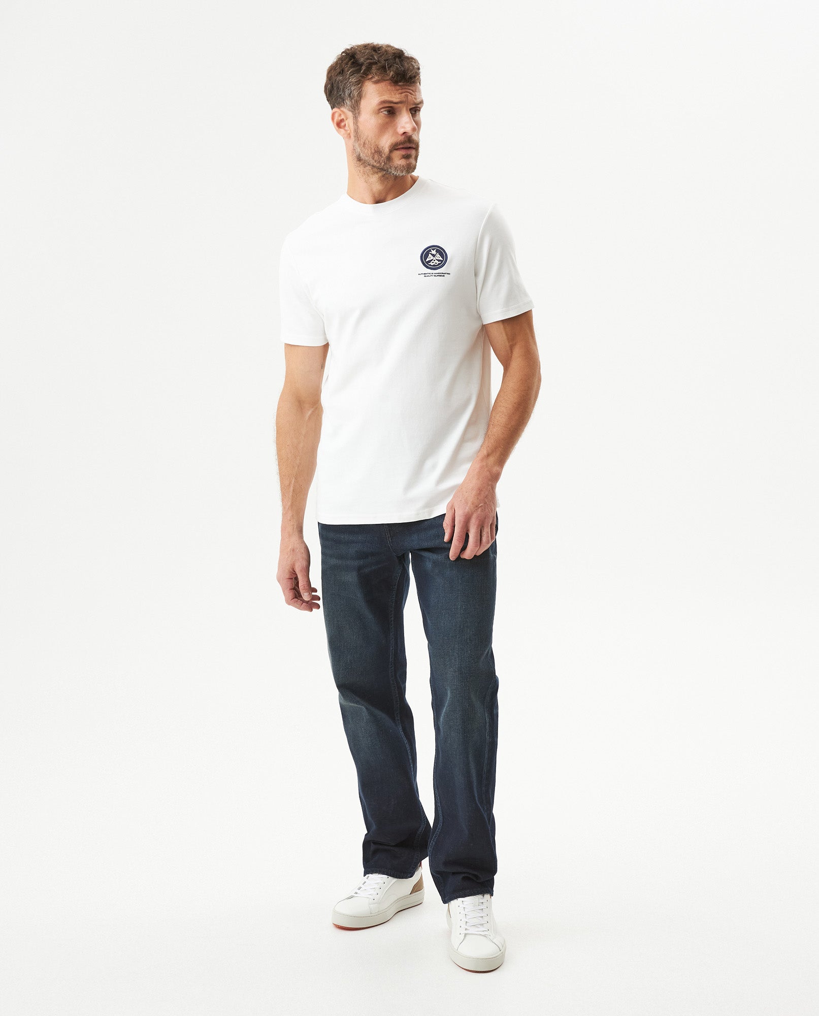 Men's Slim Fit Short Sleeve T-shirt in Cotton, Sailor - 3