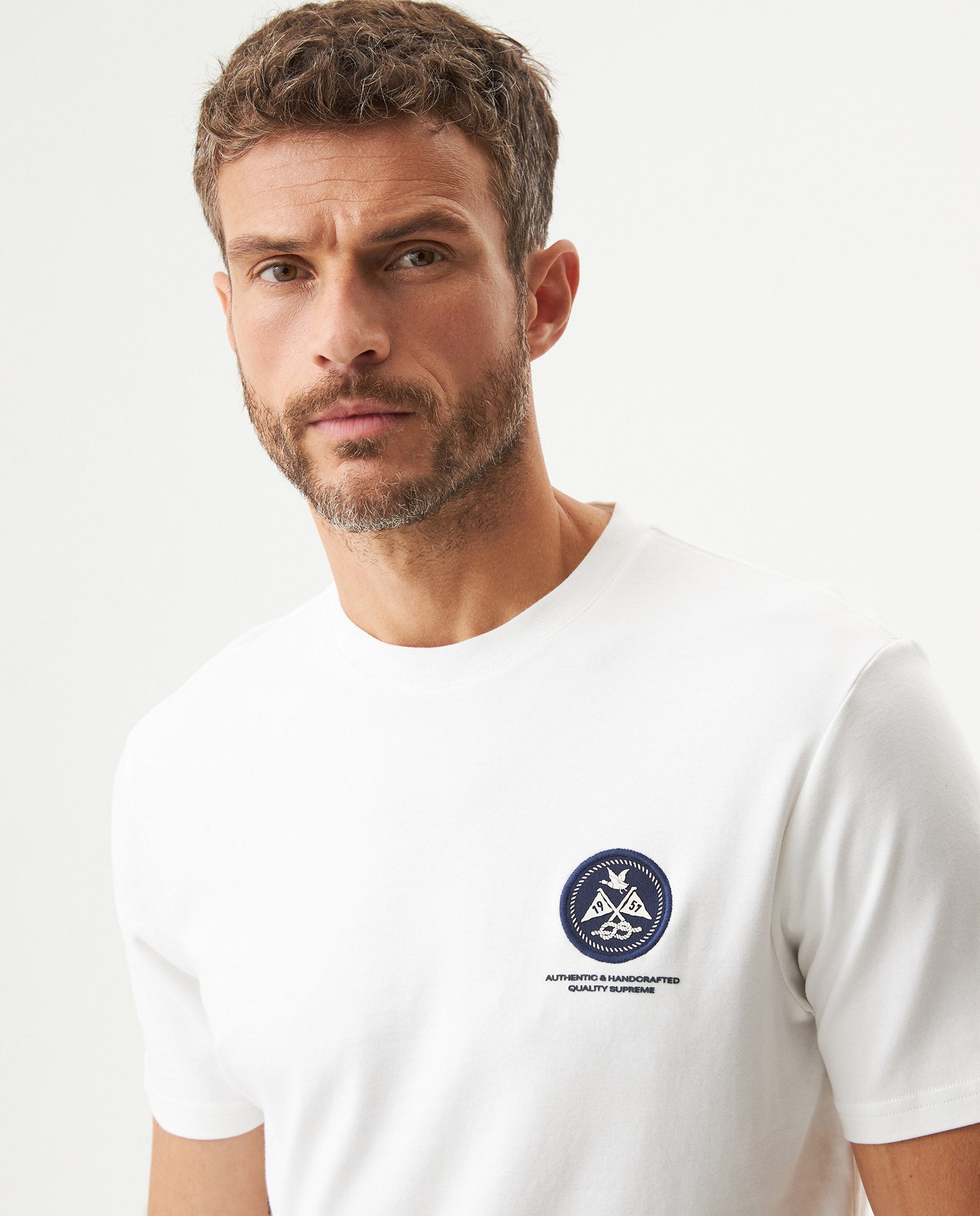 Men's Slim Fit Short Sleeve T-shirt in Cotton, Sailor - 4