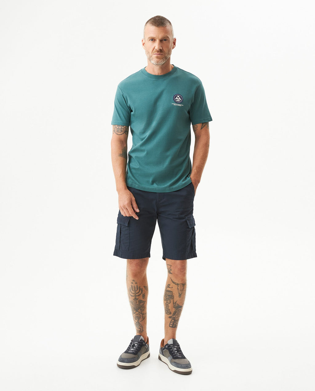 Men's Slim Fit Short Sleeve T-shirt in Cotton, Sailor - 3