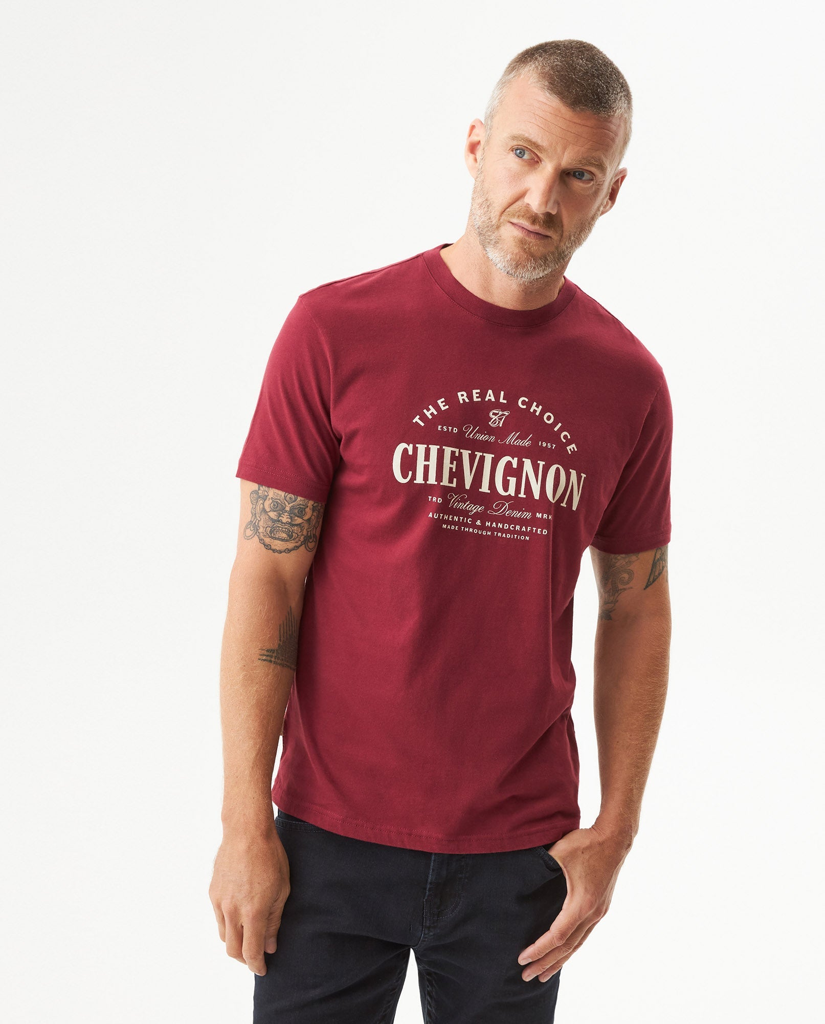 Men's Slim Fit T-shirt in Cotton, Mariner - 1