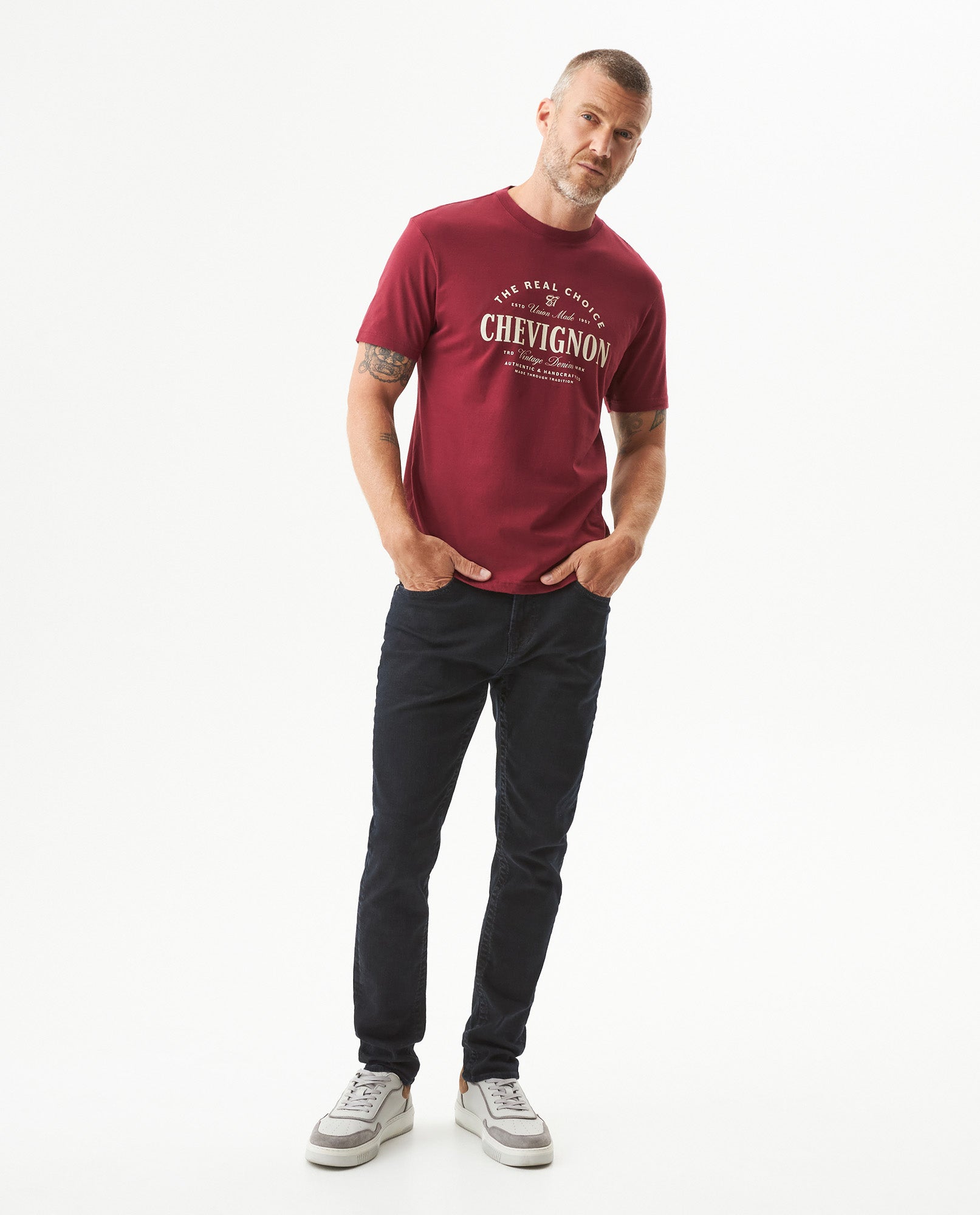 Men's Slim Fit T-shirt in Cotton, Mariner - 2