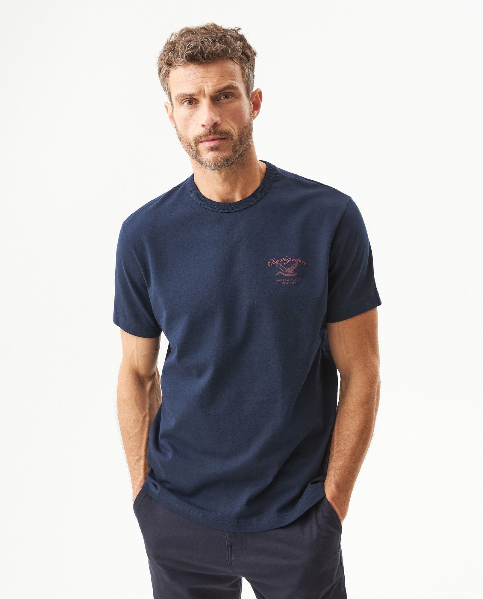 Men's Classic Fit T-shirt in Cotton, Boatyard - 2