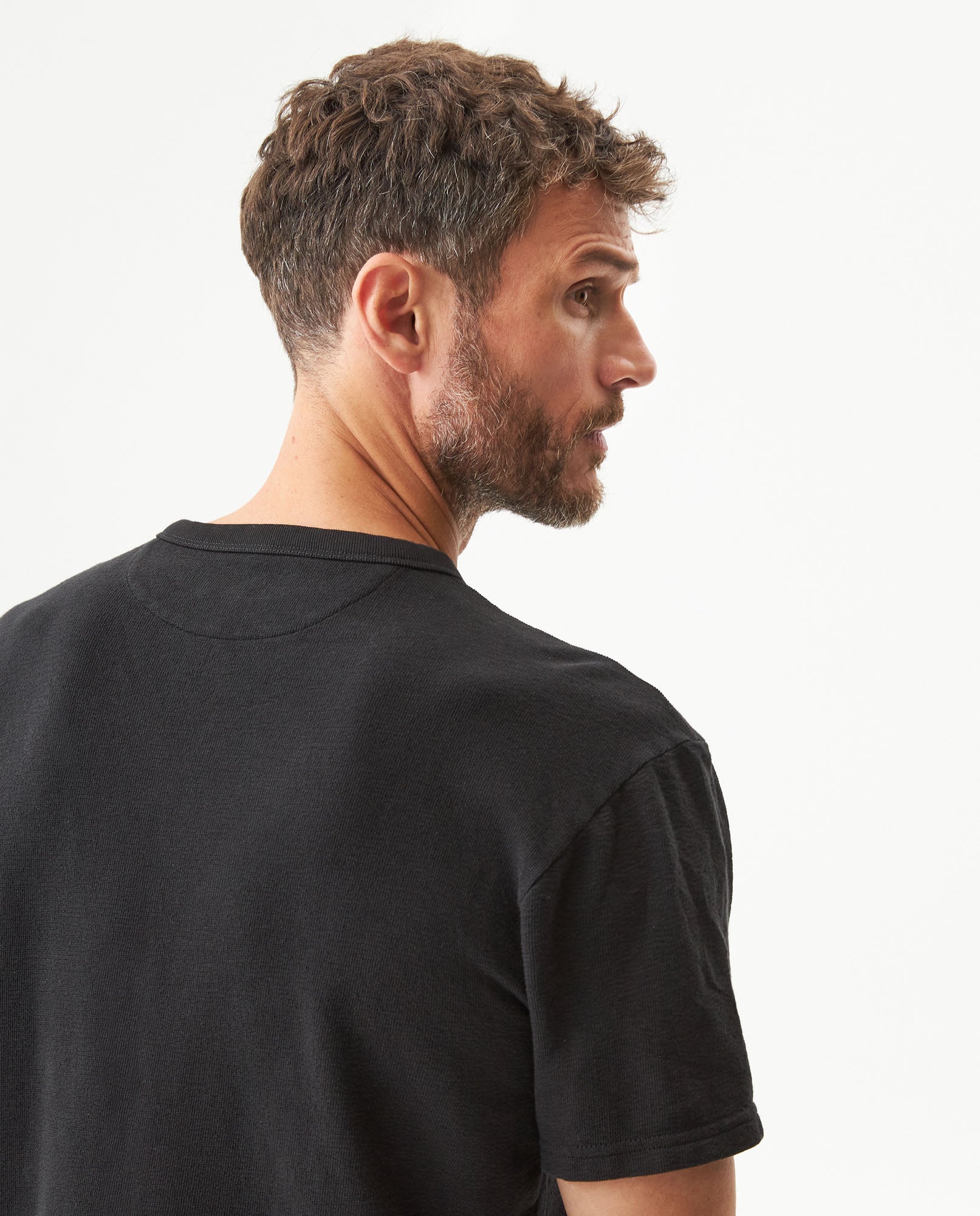 Men's V-Neck Slim Fit T-shirt in Cotton-Polyester Blend, Lighthouse - 6