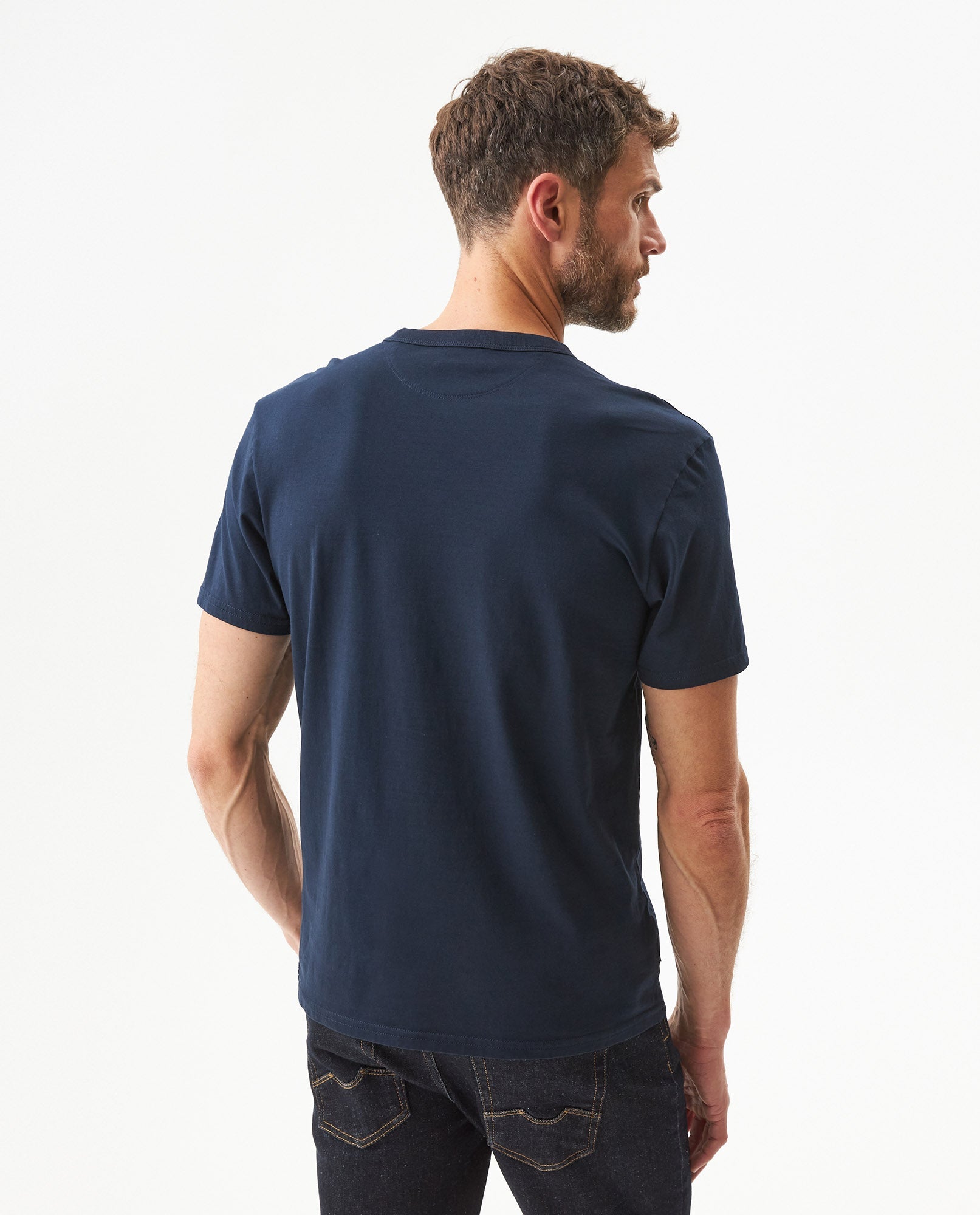 Men's Slim Fit Typographic Graphic T-shirt in Cotton, Seafront - 5