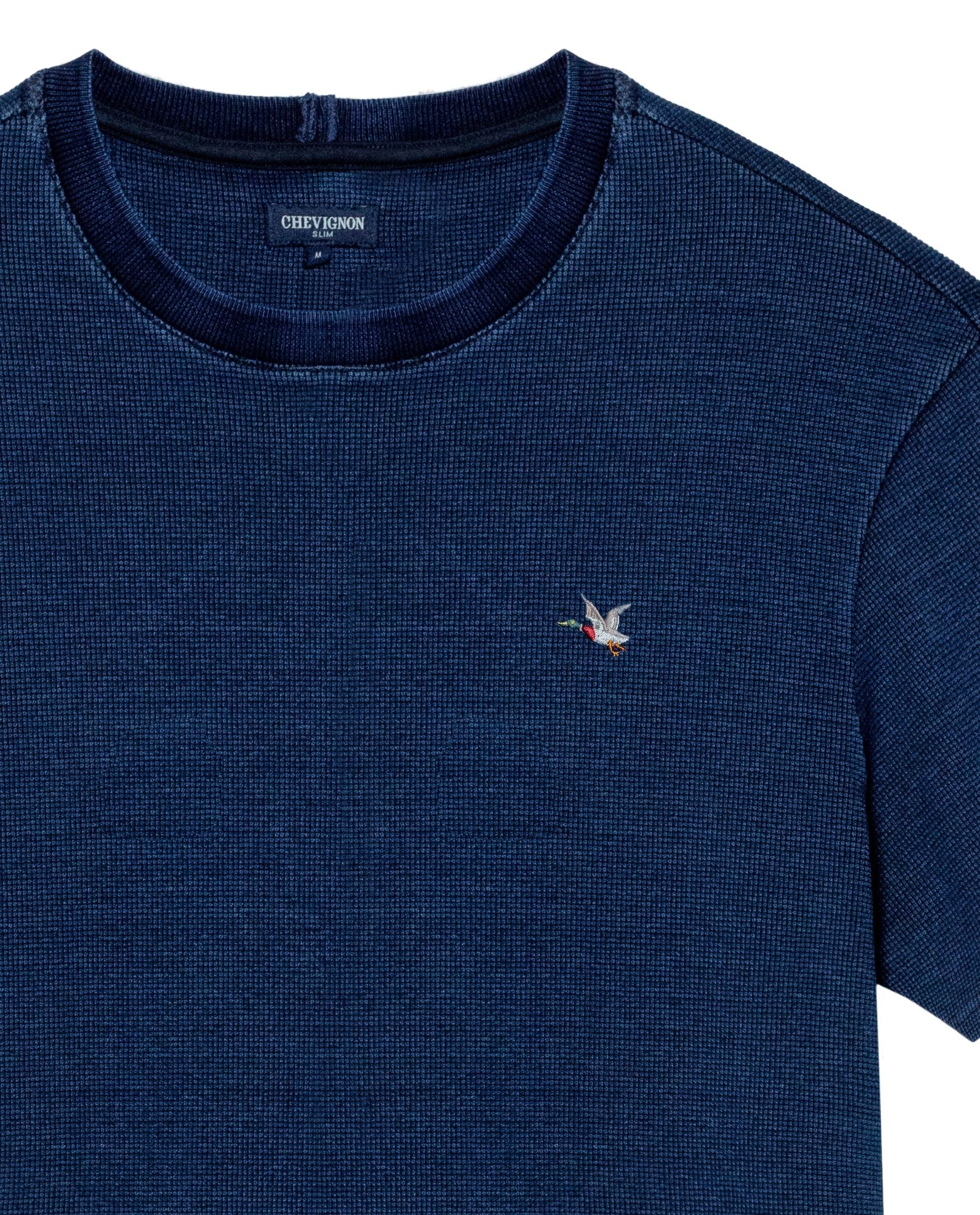 Men's Denim Thread Slim Fit T-shirt in Cotton-Polyester, Maritime - 7