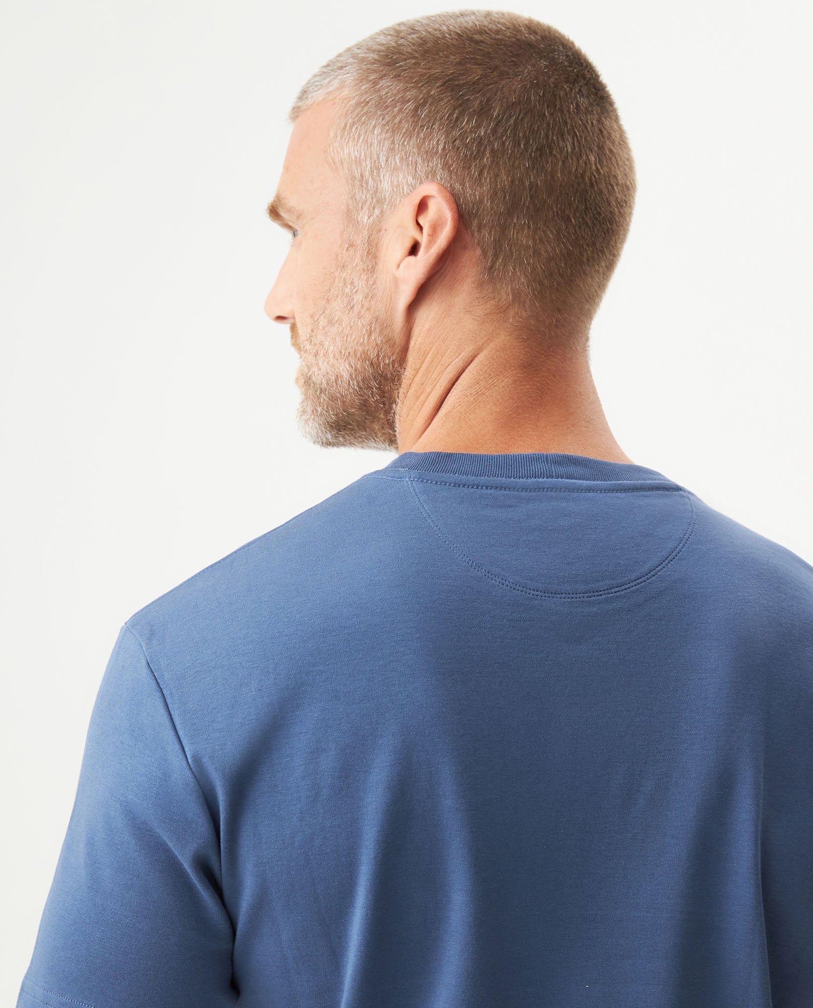 Men's Embroidered Slim Fit T-shirt in Cotton, Twilight  - 6