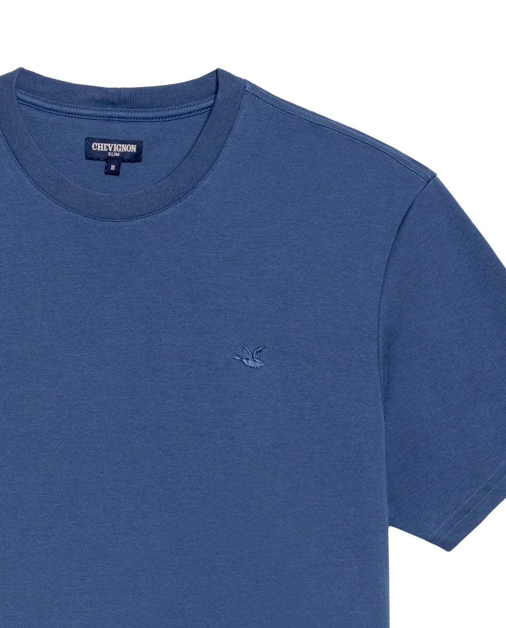 Men's Embroidered Slim Fit T-shirt in Cotton, Twilight  - 7