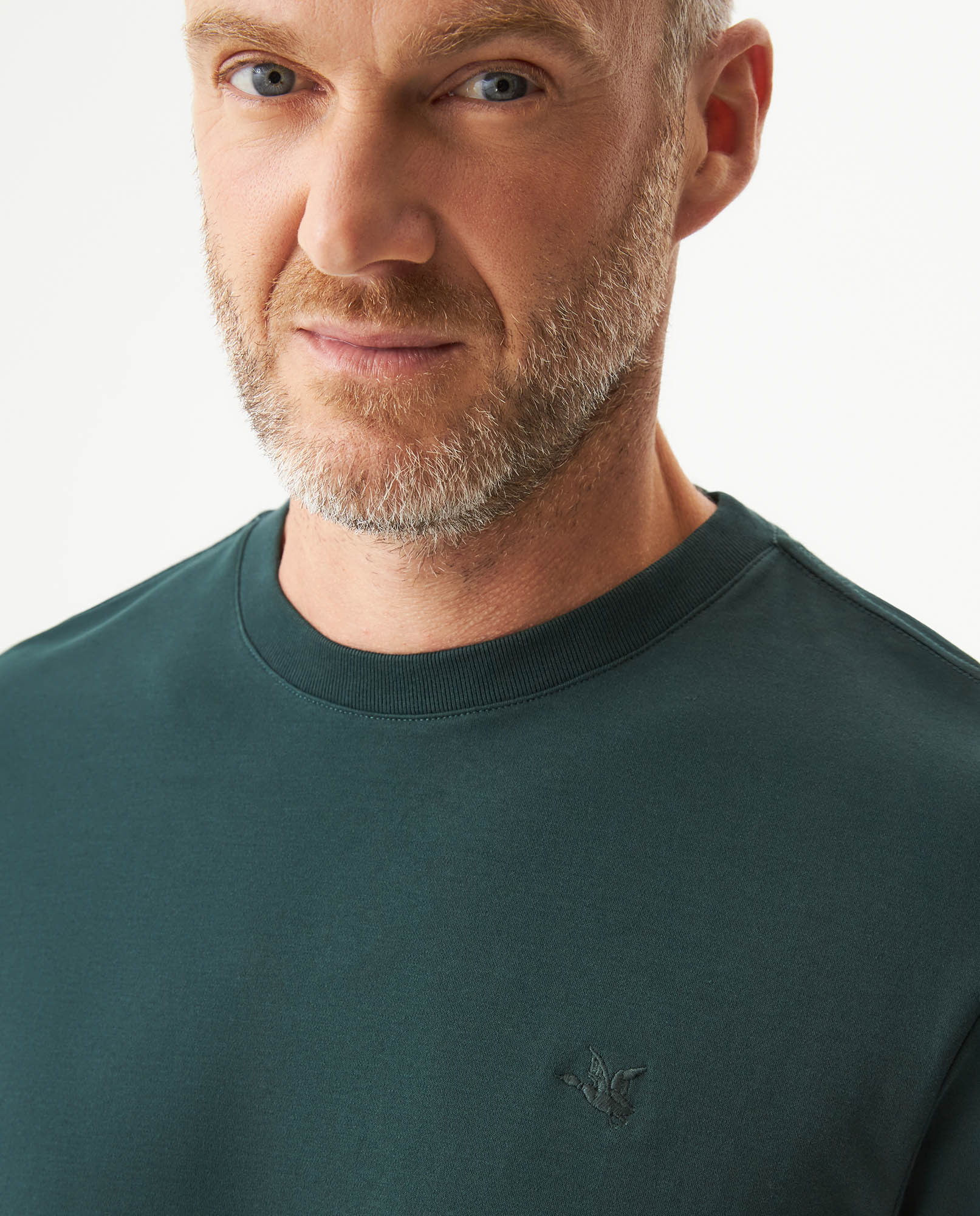 Men's Embroidered Slim Fit T-shirt in Cotton, Twilight  - 4