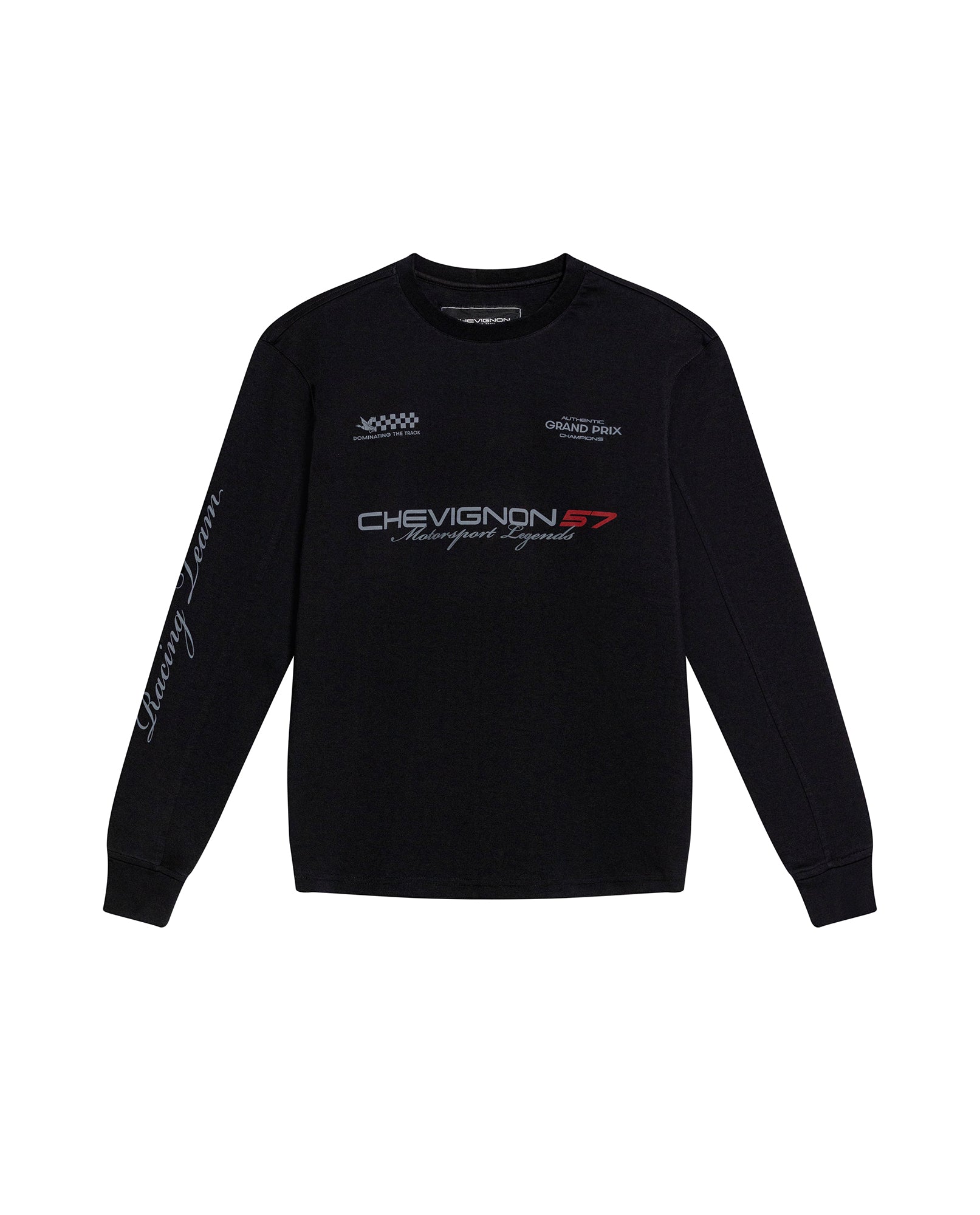 Men's Racing Long Sleeve Regular Fit T-shirt in Cotton, Compass - 3